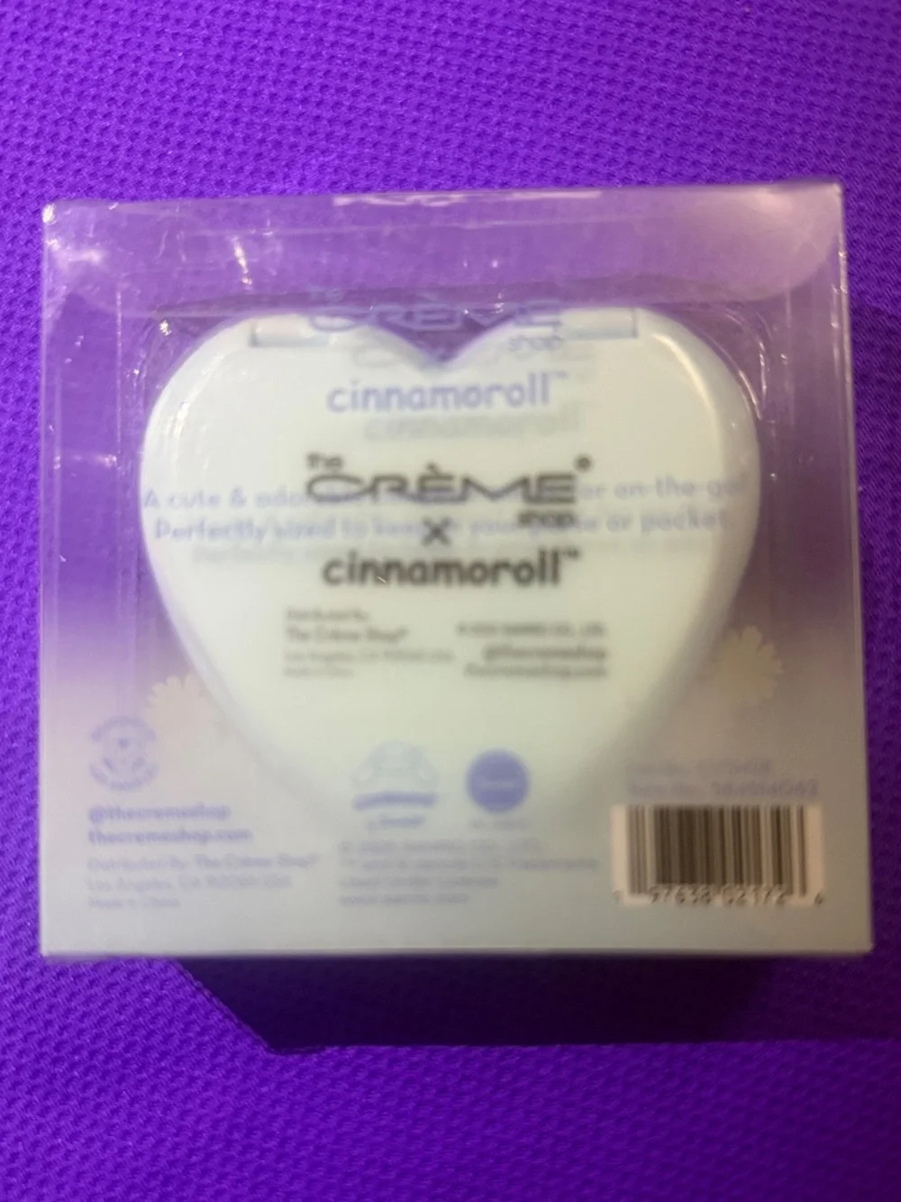 Cinnamoroll x Creme Shop Dream Daisy Heart Compact - Light Blue